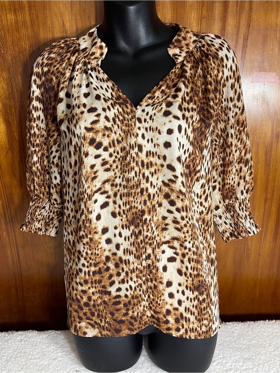 Worthington Tops - Worthington leopard print blouse small Boho